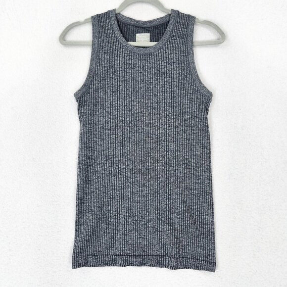 Athleta Shirt Womens Small Gray Ribbed Renew Knit Tank Top Sleeveless Casual - Picture 1 of 8